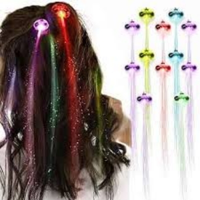 Picture of Novetly Glowing Flashing Hair Braid Glowing Luminescent Hairpin Ornament Girls Toys New Year Party Christmas Hair Decorate