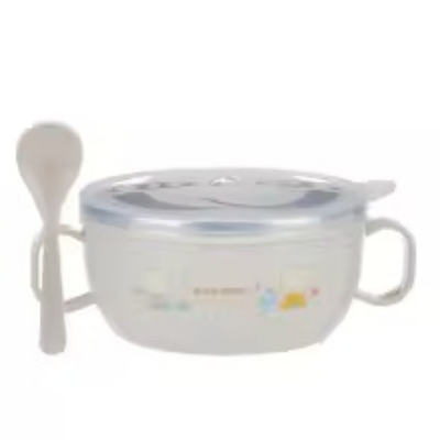 Picture of Baby Feeding Bowl with Lids Stainless Steel Insulated Bowl Spoon Set