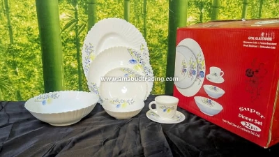 Picture of 52 Pcs Pyrex Opal Glassware White Oven Save Dinner Set - Dinner Set