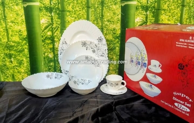 Picture of 52 Pcs Pyrex Opal Glassware White Oven Save Dinner Set - Dinner Set
