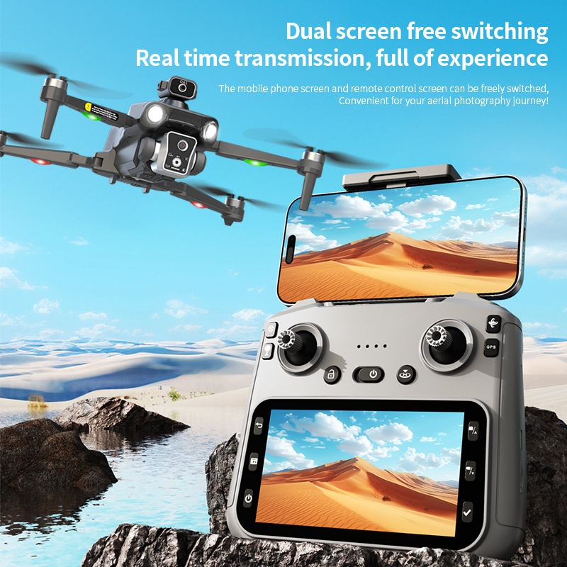 Picture of G.P.S 2025 Drone 4K Wide Angle Dual Camera Foldable Helicopter WIFI FPV Altitude Hold RC Quadcopter with Brushless Motor DH