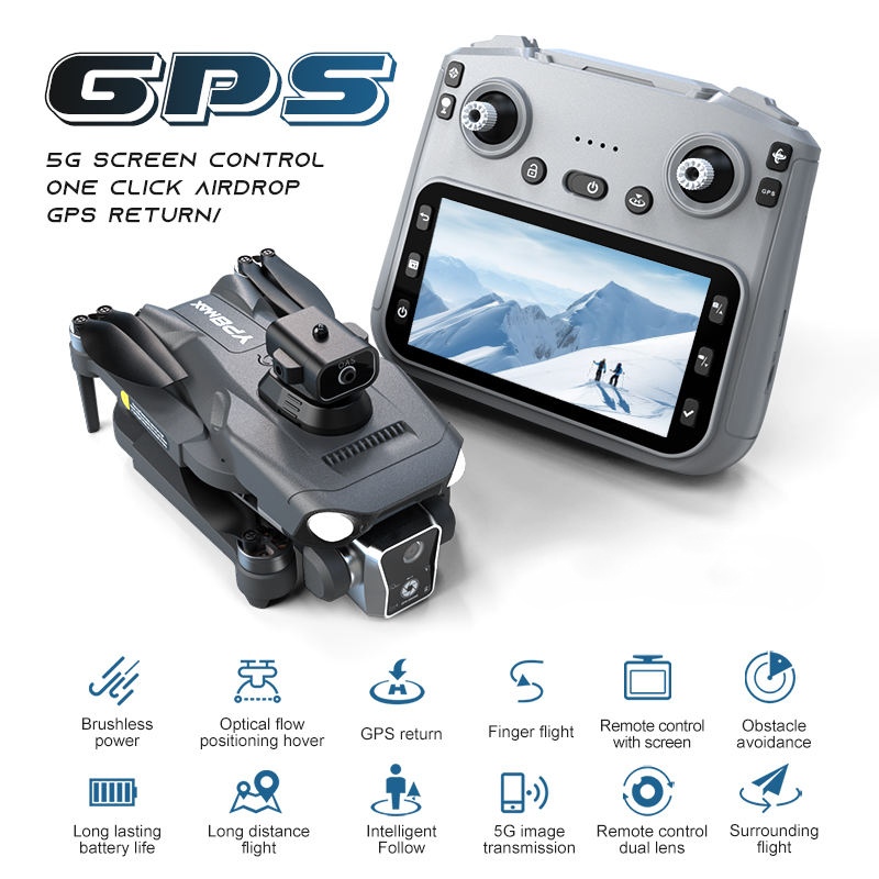 Picture of G.P.S 2025 Drone 4K Wide Angle Dual Camera Foldable Helicopter WIFI FPV Altitude Hold RC Quadcopter with Brushless Motor DH