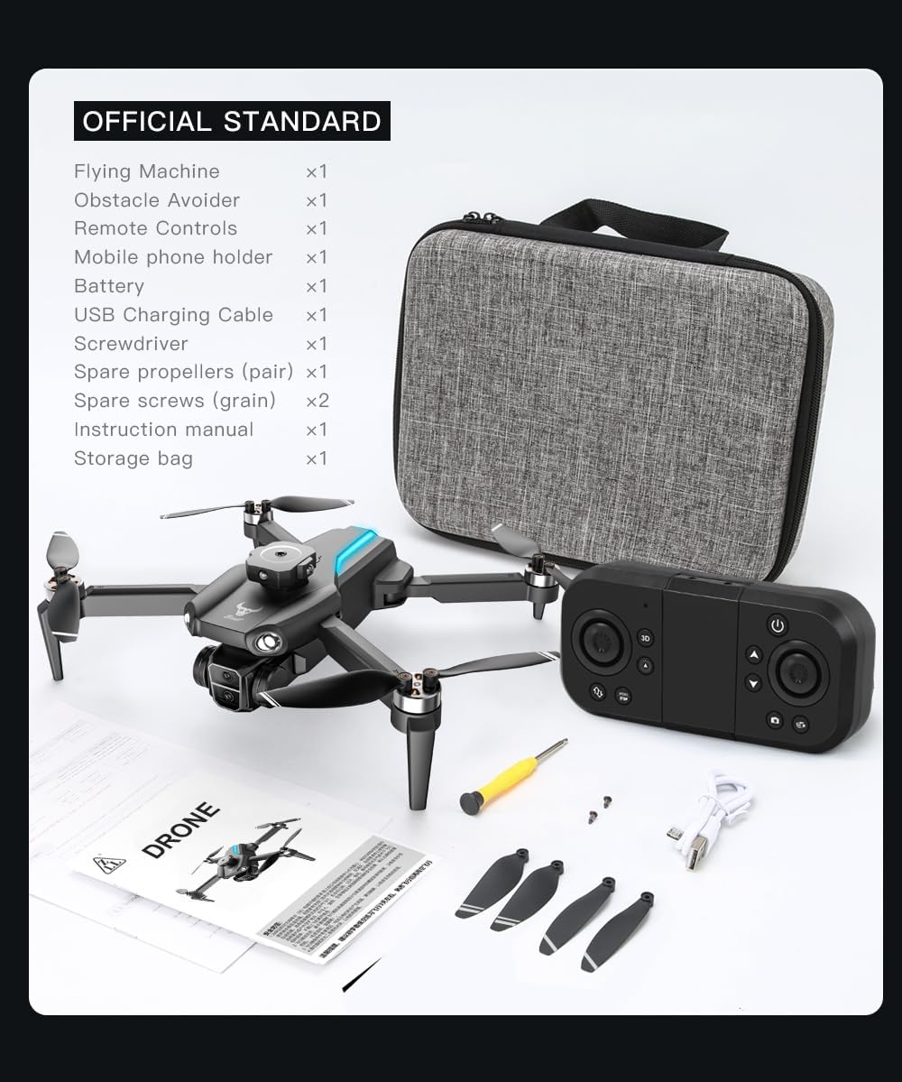 Picture of Drone Three-Axis Flow Positioning Brushless Motot Folding 4k Dual Camera Four-Sided Obstacle Avoidance Drones Black dgf