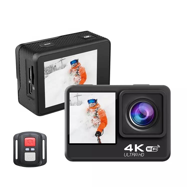 Picture of AUSEK Q60TR WIFI 4K WIFI 60Fps Ultra HD Waterproof Sports Action Camera - COMBO PACK (2 Battery, Charger, Microphone, Remote)