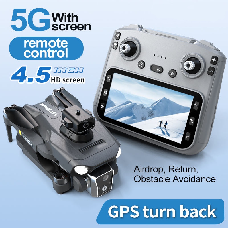 Picture of BIG [REMOTE DISPLAY] G.P.S Professional Drone 4K Camera FPV Brushless Obstacle Avoidance Remote Control with Foldable Screen RC Quadcopter (8GB Memory+Card Reader Free)