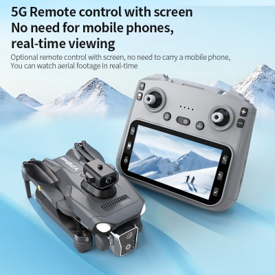 Picture of BIG [REMOTE DISPLAY] G.P.S Professional Drone 4K Camera FPV Brushless Obstacle Avoidance Remote Control with Foldable Screen RC Quadcopter (8GB Memory+Card Reader Free)