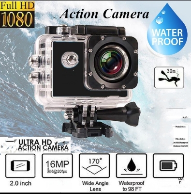 Picture of Ultra HD Action Camera 2" LCD 30M Waterproof 170D Remote Control Helmet Bicycle Video Camera Outdoor Sport Camera
