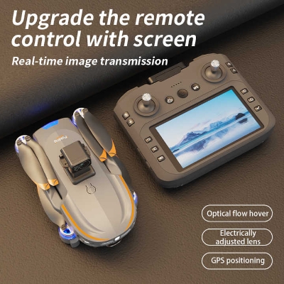 Picture of BIG [REMOTE DISPLAY] G.P.S Drone With Laser Sensor 4K Dual Cameras Foldable Quadcopter Obstacle Avoidance Optical Wifi Gimbal Helicopter Drone Professional 3 Batteries (8GB Memory + Card Reader Free)