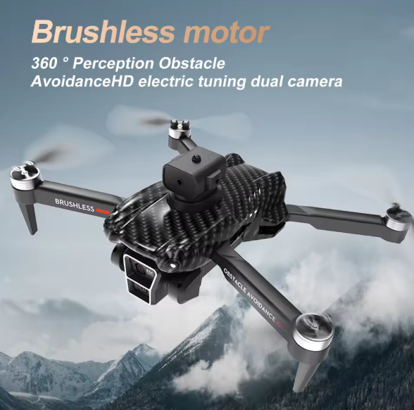 Picture of Drone with 4K HD Dual Camera Aerial Photography WIFI FPV Brushless Obstacle Avoidance RC Quadcopter with carbon Fiber Body DH