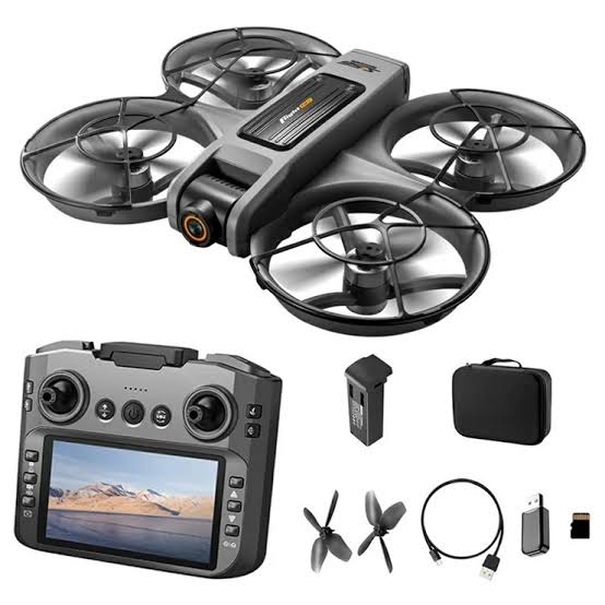 Picture of Big Remote Display Drone 4K Dual Smart Aerial Camera with Display Remote Headless Mode Altitude Hold Mode 3d View Mode