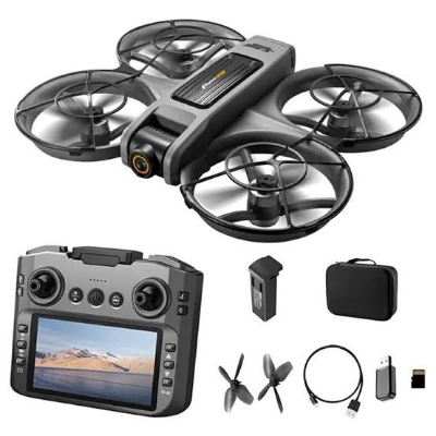 Picture of Big Remote Display Drone 4K Dual Smart Aerial Camera with Display Remote Headless Mode Altitude Hold Mode 3d View Mode