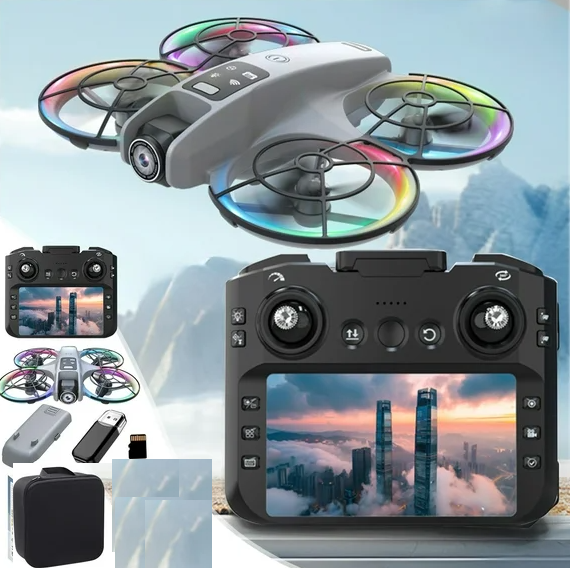 Picture of 4.5" Screen FPV Drone with 1080P HD Camera - Brushless Motor RC Quadcopter, Altitude Hold, Obstacle Avoidance, LED Lights, 2.4G Remote Control for Professional sg