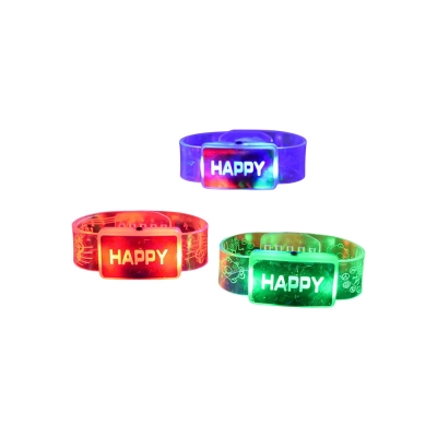 Picture of Led Glow Neon Light Up Bracelets Colorful Flash Bracelet Wristbands Glow In The Dark Party Supply Wedding Christmas Party Favor