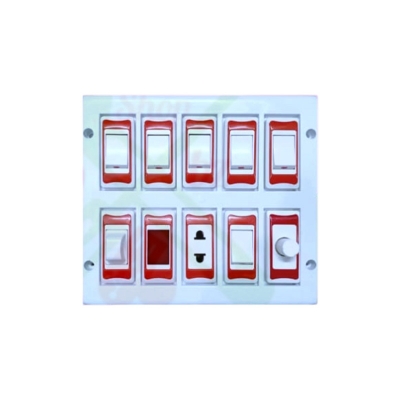 Picture of Electric Switch Board (Combo) With Switch, Socket, Indicator & Regulator 10 Gang
