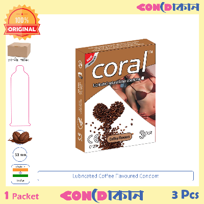 Picture of Coral Coffee Flavoured Condom 1 Pack (3 Pcs)