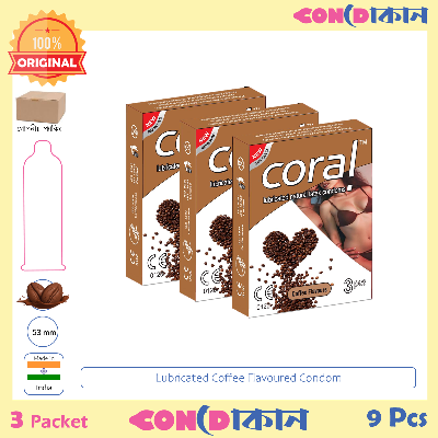 Picture of Coral Coffee Flavoured Condom 3 Pack (9 Pcs)