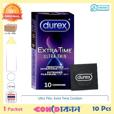 Picture of Durex Extra Time Ultra Thin Condom 1 Pack (10 Pcs)
