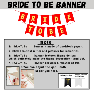 Bride To Be Party Decoration Package – Banner with Golden & Red Metallic Balloons, Confetti Balloons & Arch Kit (48 Pieces)