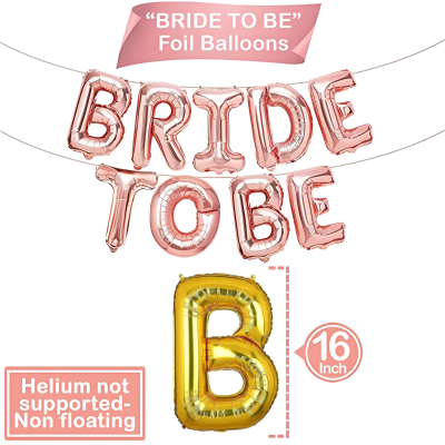Bride To Be Party Decoration Set – Foil Banner, Garland Arch Kit, Metallic Balloons & Confetti Balloons (63 Pieces)