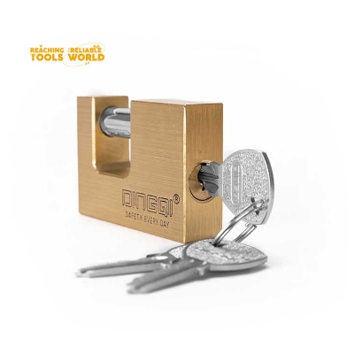 Picture of Dingqi Top Security Rectangular Lock Three Side Dotted Computer Key Brass Padlock Copper Lock OEM Acceptable 90mm,or Custom-151190