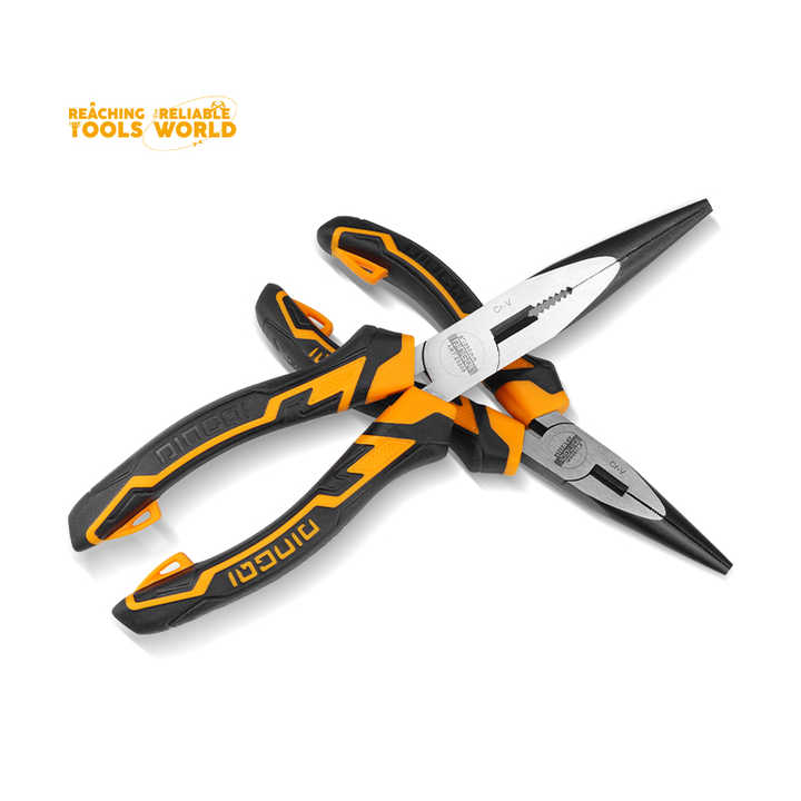 Picture of DingQi New Design Cheap Price Multifunctional Tools 6Inch Carbon Steel Long Nose Pliers With Tpr Handle-23206