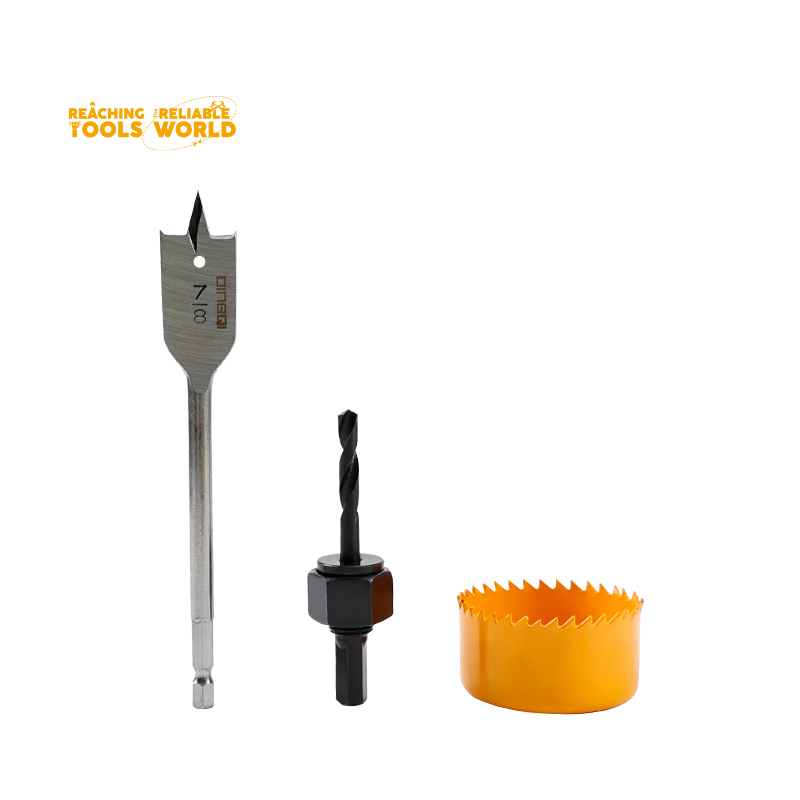 Picture of DINGQI 3pcs Flat Wood Drill Bit Set for Woodworking Carbide Tipped Hole Saw-MF02003
