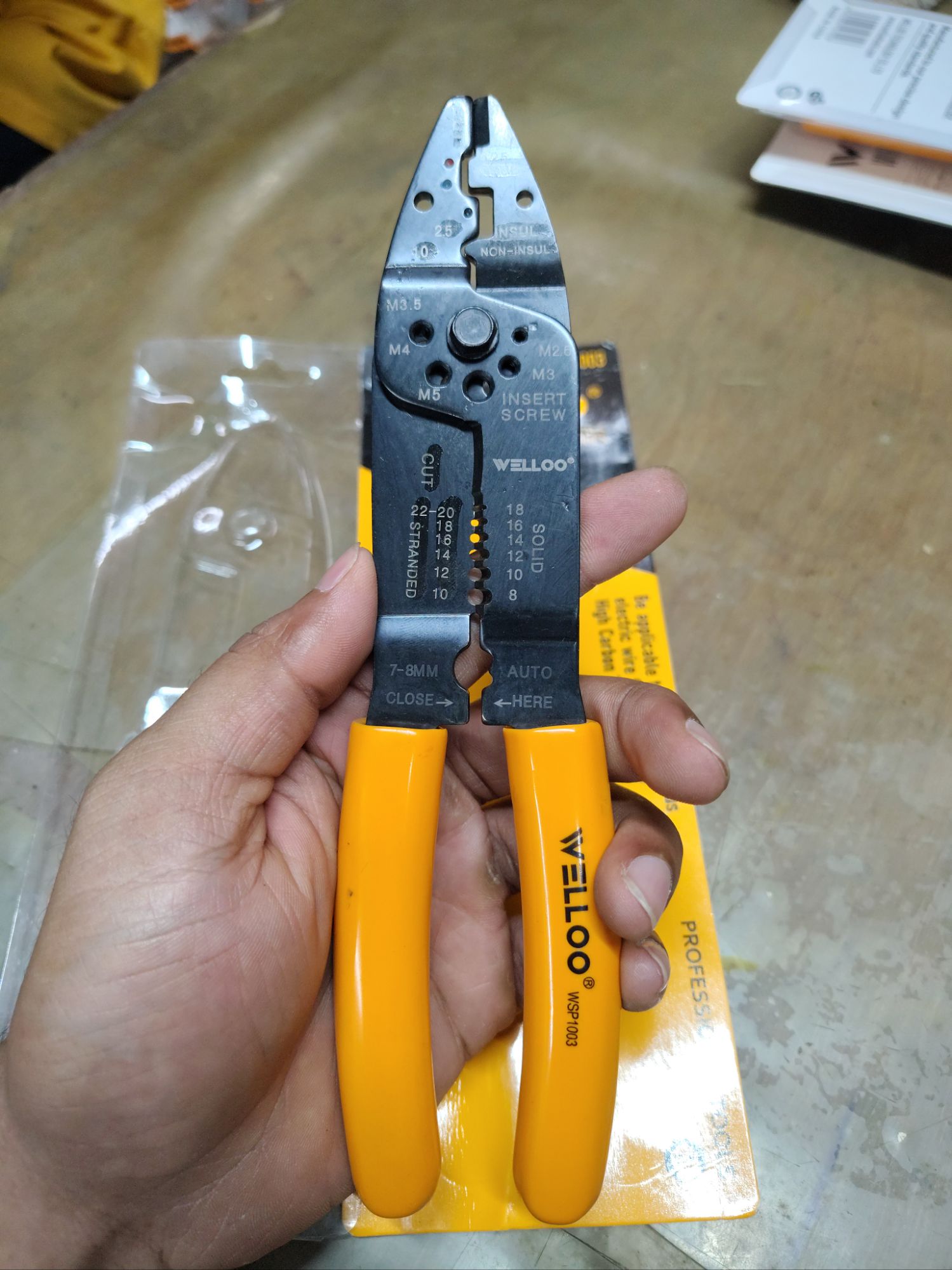 Picture of 🔧 WELLOO 8-Inch Multi-Functional Wire Stripper | Professional Electrical Hand Tool – WSP1003