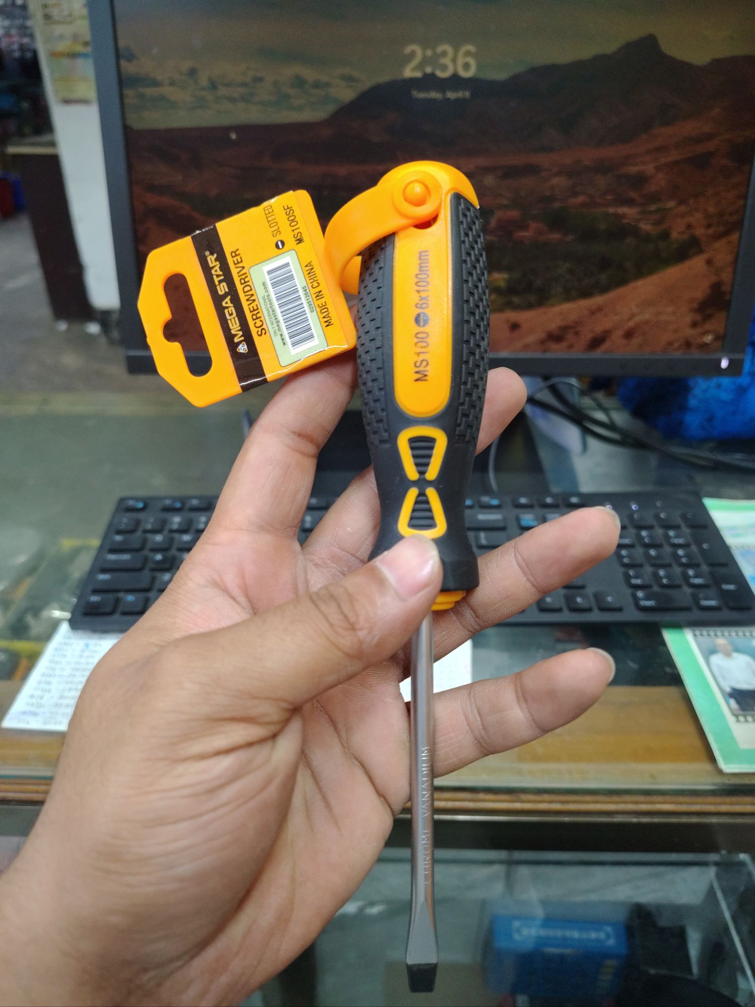 Picture of 🛠️ WELLOO 4-Inch Flat Head Screwdriver | Slotted Multi-Purpose Hand Tool – SDR05100