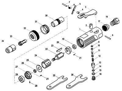Picture of HR Pneumatic Mini Die Grinder Kit 17 Piece with 10 Piece Mounted Point in Blow Molded Carry case Grinder Set|Tarboya Tools