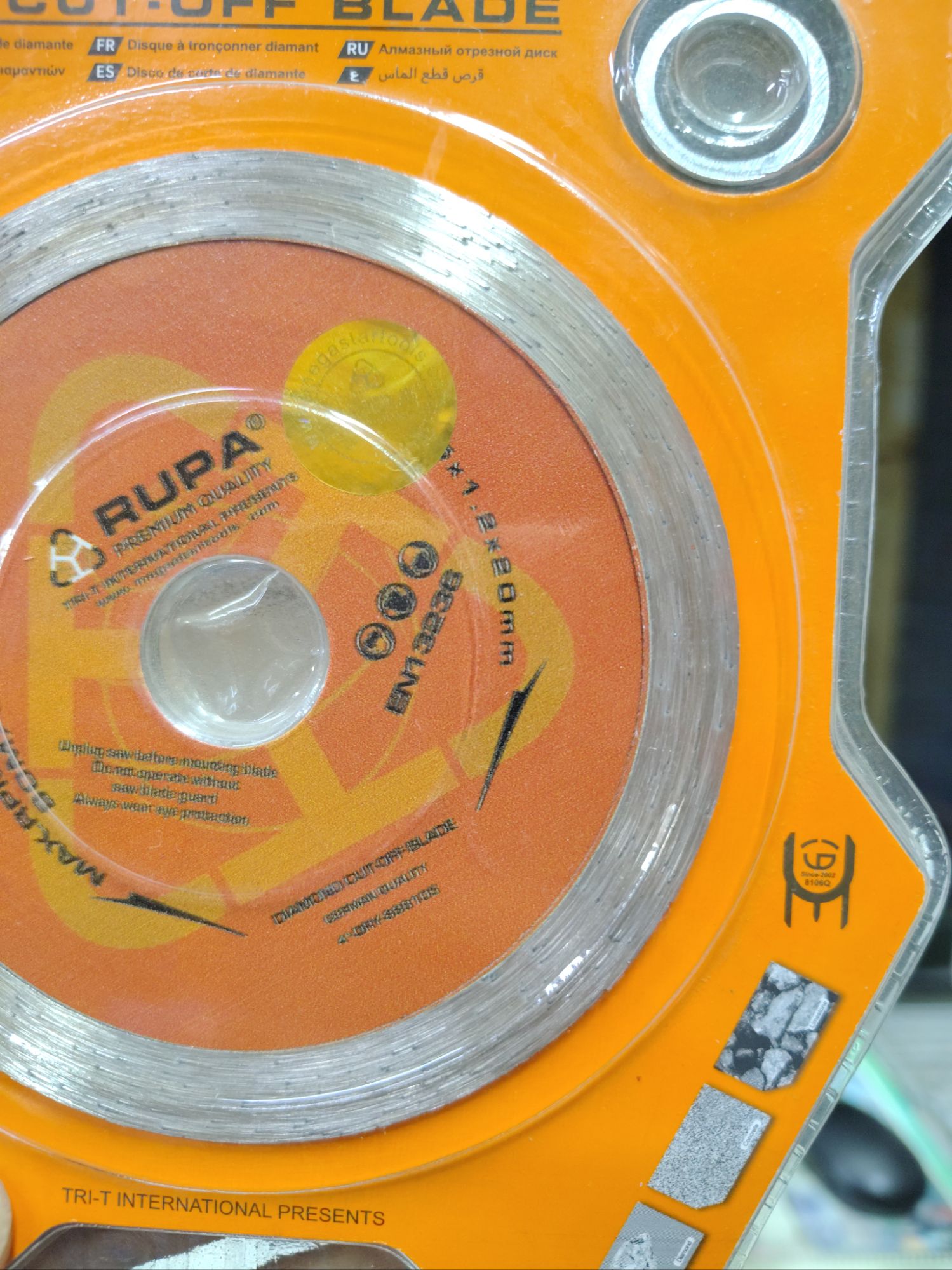 Picture of 💎 RUPA 4" / 105mm Round Type Premium Diamond Cut-Off Blade