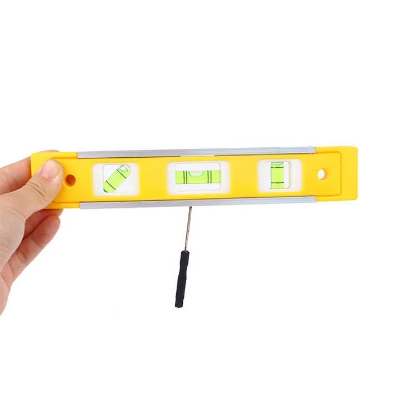 Picture of 9" inch Mini Square Spirit Bubble Level Transparent Plastic Green Bubble Spirit Level With Stripe
