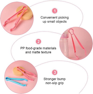Picture of Baby Bottle Tongs, Baby Feeding Bottle Tongs Holder, Baby Bottle Nipple Pacifier Tong, Multi-Functional Anti-scalding Non-Slip Bottle Clips for Infants Newborns