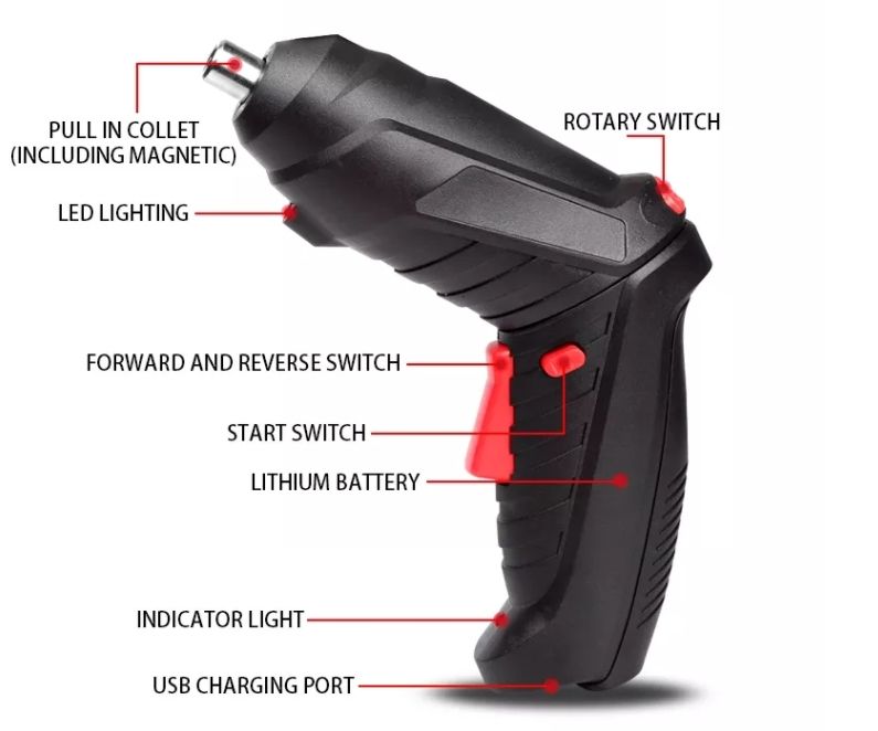 Picture of 47Pcs Metal Cordless Handheld Electric Screwdriver Socket Wrench Repair Tool Set