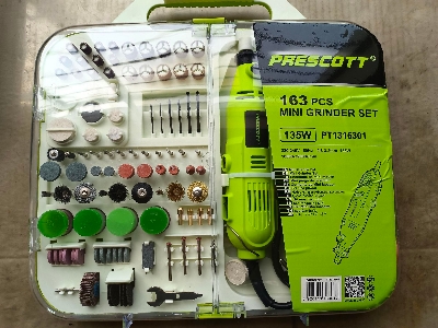 Picture of PRESCOTT 163-PIECE POWER MINI DIE GRINDER ROTARY TOOL KIT 135WATT