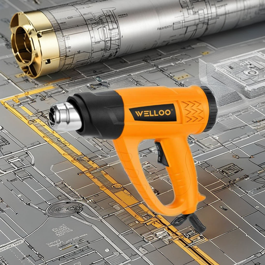 Picture of WELLOO HGT41200A 2000W Industrial Grade Dual Temperature Electric Hot Air Blower Adjustable for Heat Gun