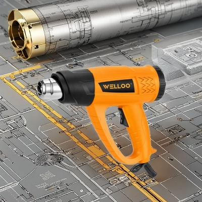 Picture of WELLOO HGT41200A 2000W Industrial Grade Dual Temperature Electric Hot Air Blower Adjustable for Heat Gun