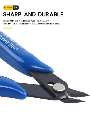 Picture of YTH 170mm Mini Steel Diagonal Pliers DIY Edge Scissors with Anti-Slip Rubber Flat Scissors for Cutting OEM Customizable