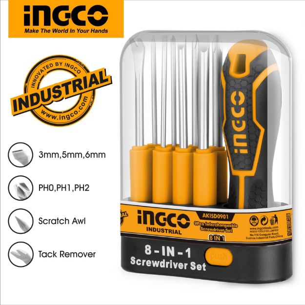 Picture of Professional 8 IN 1 SCREWDRIVER SET INGCOO -AKISD0901