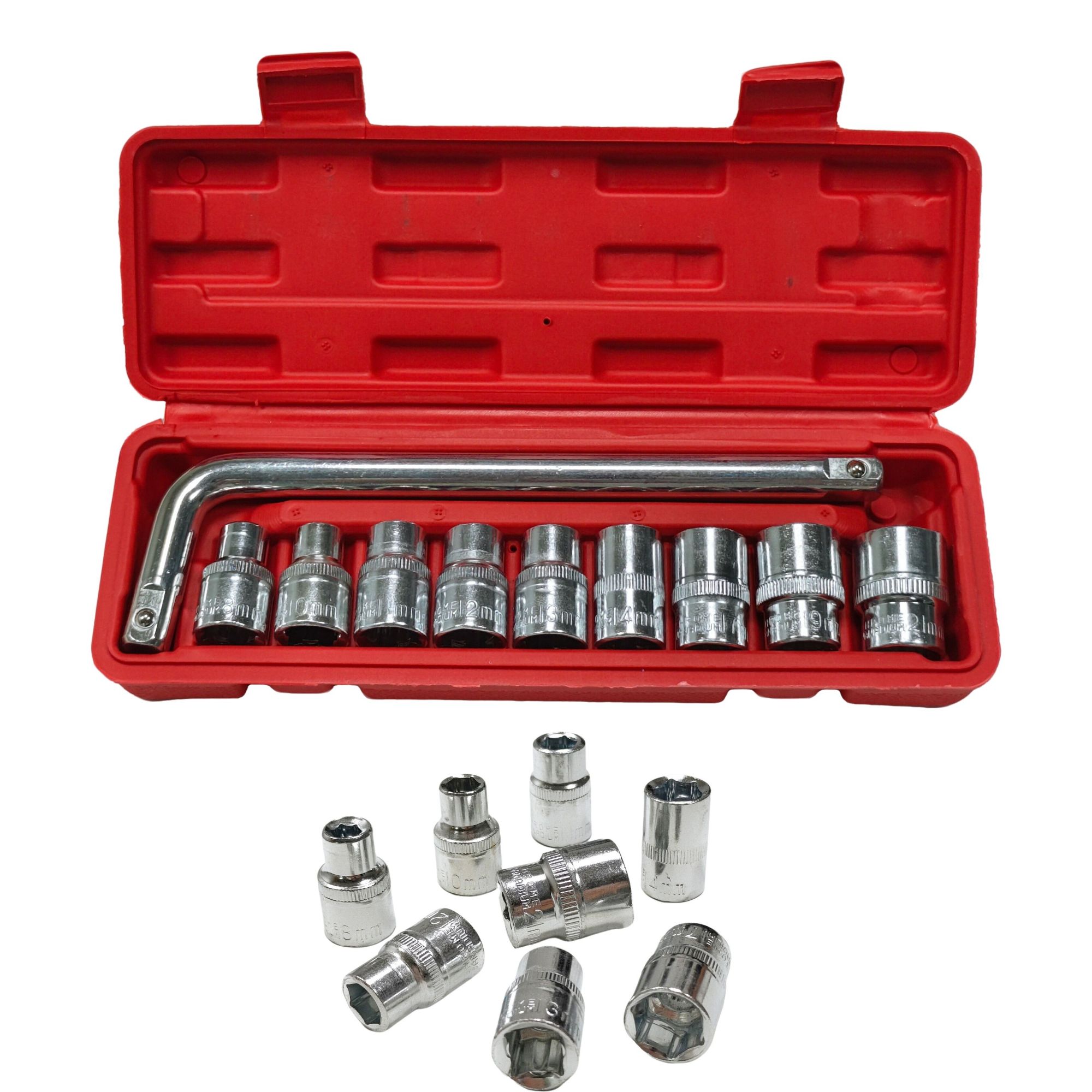 Picture of 10PCS 1/4'' Ratchet Socket Wrench Set Carbon Steel Hardware Tool for Car Boat Motorcycle Bicycle Repair OEM Factory Wholesale