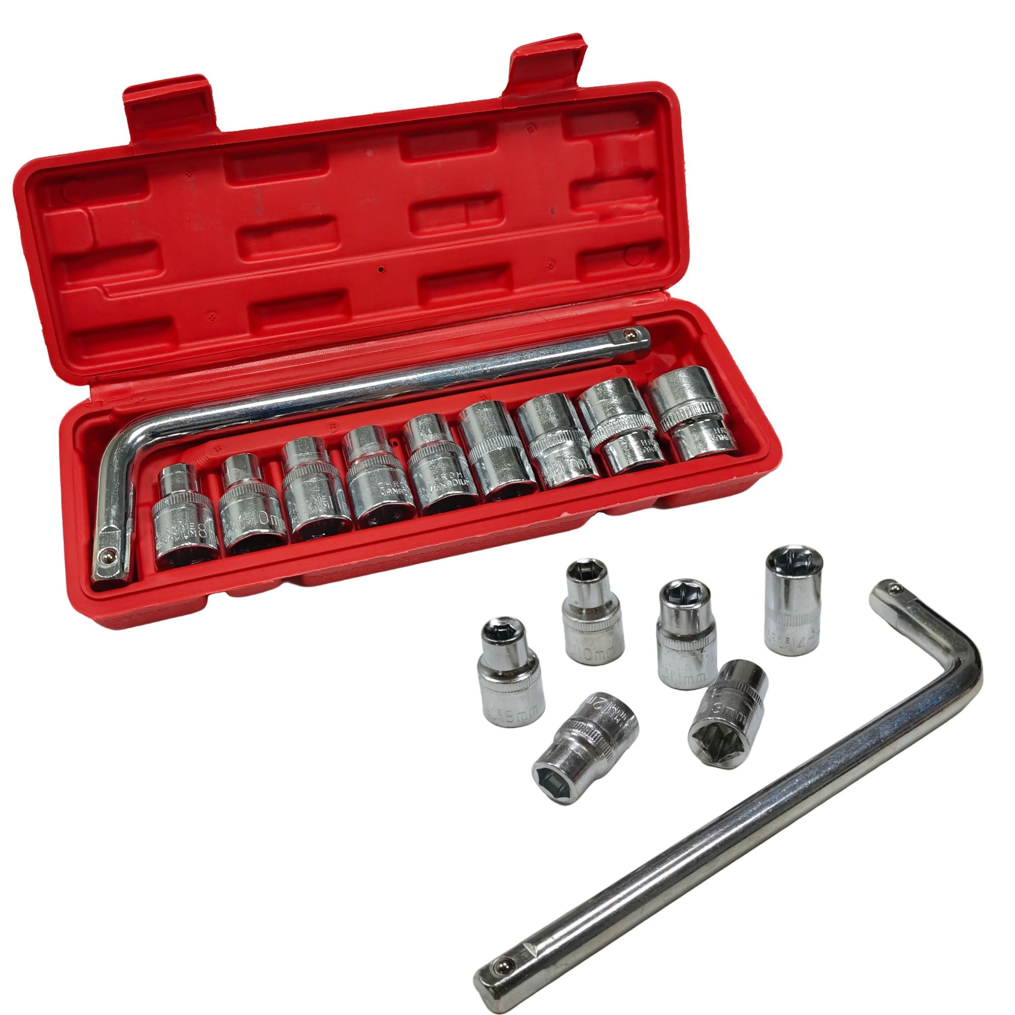 Picture of 10PCS 1/4'' Ratchet Socket Wrench Set Carbon Steel Hardware Tool for Car Boat Motorcycle Bicycle Repair OEM Factory Wholesale