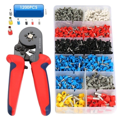 Picture of 🔌 HSC8 6-4A Terminal Crimping Tool with 1200pcs Cord End Terminal Connectors Kit
