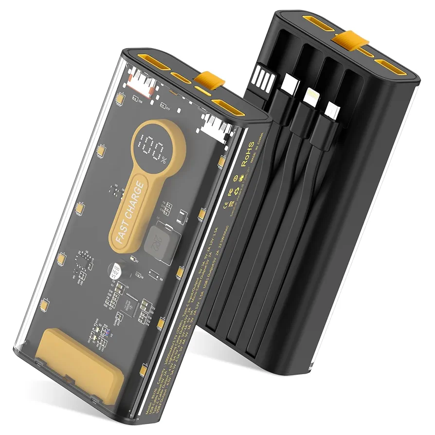 Picture of ⚡ Portable Charger 10000mAh – 22.5W Fast Charging Power Bank with Built-in Cables