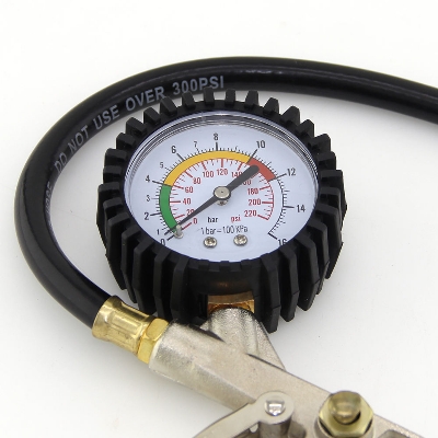 Picture of 220PSI Auto Car Bicycle Tire Pressure Gauge Meter Air Inflator Gun Flexible Hose-25/D