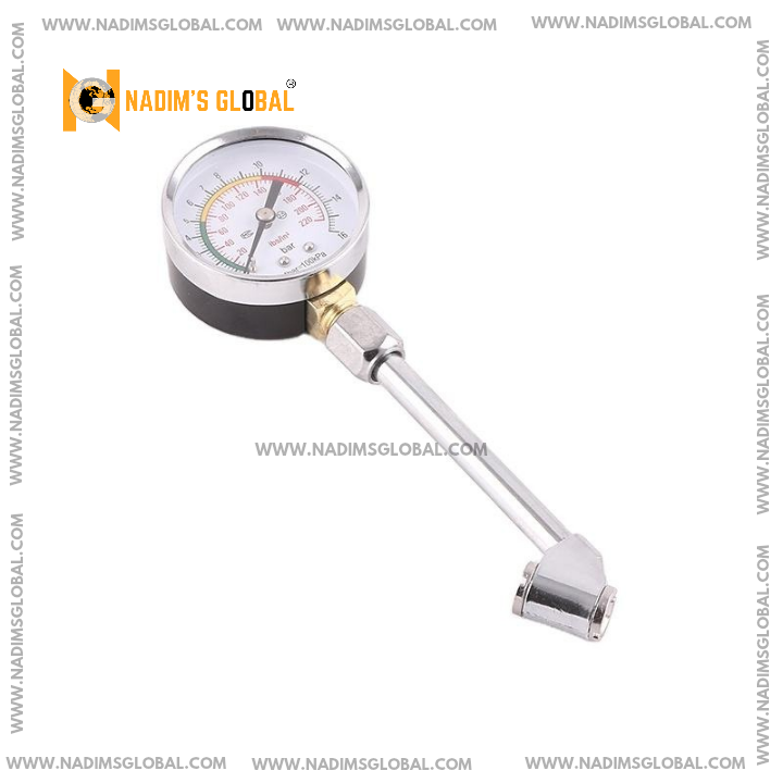 Picture of 0-220PSI Car Tire Pressure Gauge High Precision Monitor Long Tube Tyre Tester Meter Copper Nozzles Truck Motorcycle Accessories
