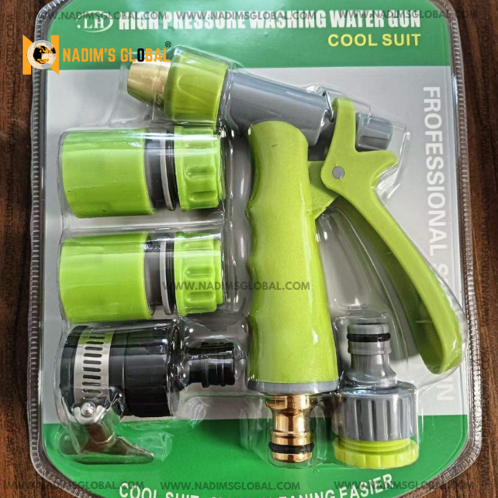 Picture of 4PC 4 FUNCTION HOSE PIPE GARDEN SPRAY GUN HOSE PIPE NOZZLE WATERING SET