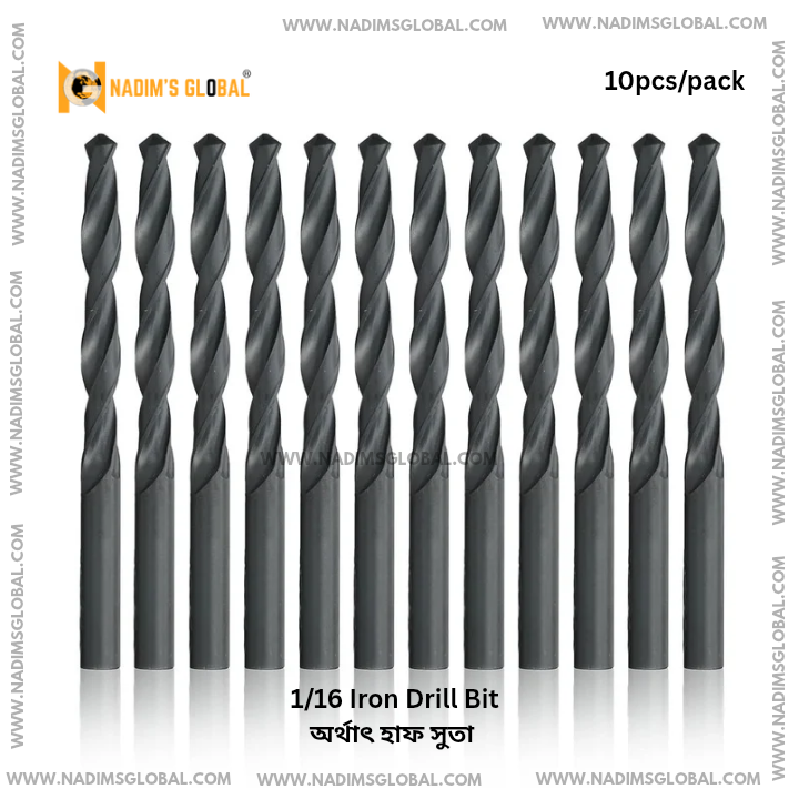 Picture of 1/16 Drill Bit, Iron Drill Bit, Drill Bit Set, Metal Drill Bit, Wood Drill Bit, Plastic Drill Bit, High-Speed Drill Bit, Nadim’s Global Drill Bit, Drill Bits 10pcs Pack.