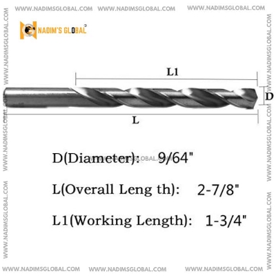 Picture of 9/64 Iron Drill Bit – 10pcs Pack | Durable High-Speed Drill Bits for Metal, Wood & Plastic