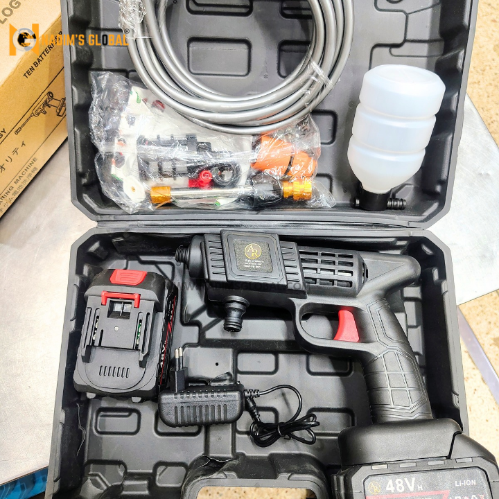 Picture of 48V Rechargeable Cordless High Pressure Car Washer Machine – Portable Power Washer with 2Pcs Battery & Accessories
