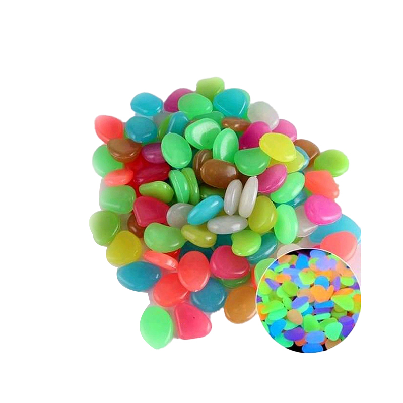 Picture of 50 pcs x Artificial Luminous Stone Glow in the Dark Fluorescent Pebbles Aquarium Fish Tank Garden Decorative Stones