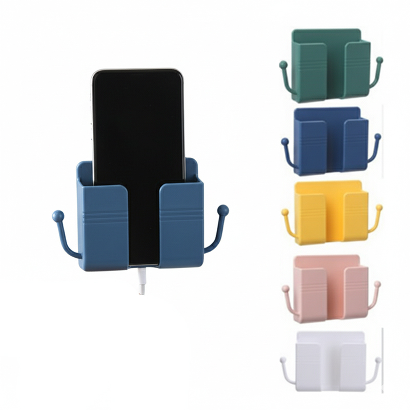 Picture of 1pcs Wall-Mounted Phone Storage Rack Box Multi-Function Remote Control Mobile Phone Racks Wall Storage Holder Sundries Organizer